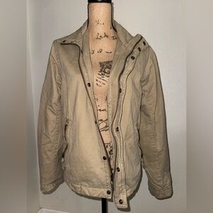 American Eagle Outfitters Men's Khaki Zip Front Shirt Jacket